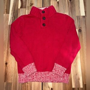 🩷❤️Kids Lands’ End Red Cowl Neck Sweater Button Detail Size M (7/8)